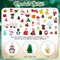 150 Pieces Christmas Miniature Figurines for Crafts Santa Snowman Figurines Mini Resin Landscape Bell Snowflake Christmas Tree Reindeer Gifts for DIY Crafts Winter Xmas Party Decor